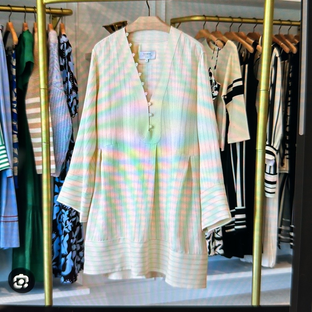 La Ligne mini linen striped with pockets dress